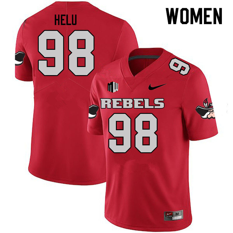 Women #98 Jameson Helu UNLV Rebels College Football Jerseys Sale-Scarlet - Click Image to Close